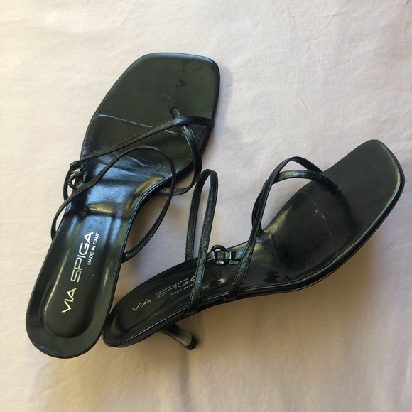 VIA SPIGA STRAPPY BLACK SANDALS - Picture 2 of 4